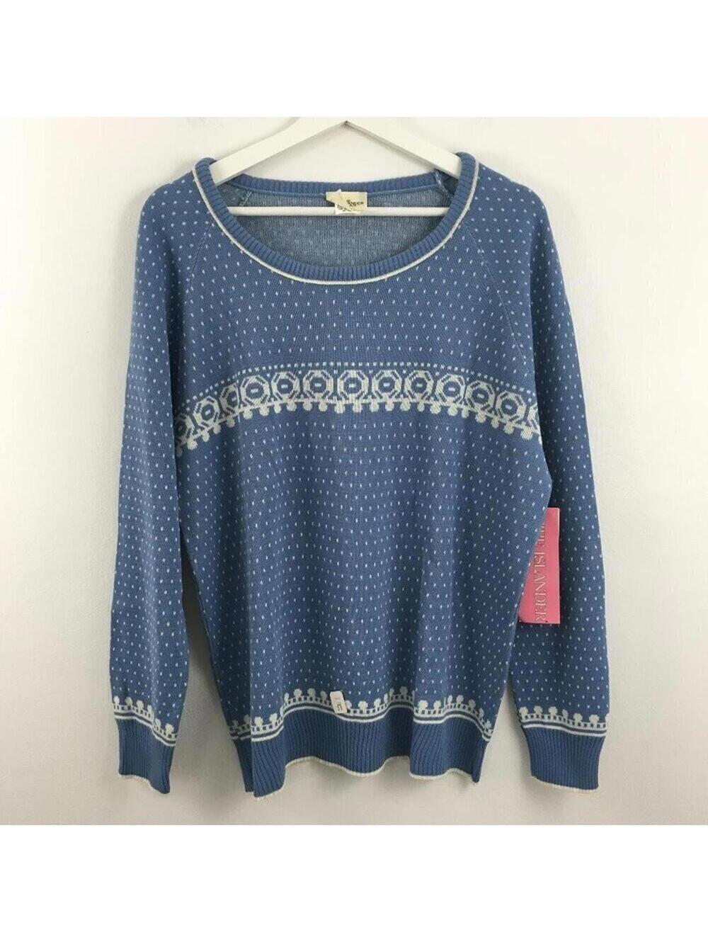 NEW Vintage The First Islander Women’s Nordic Blue Sweater Size 38
